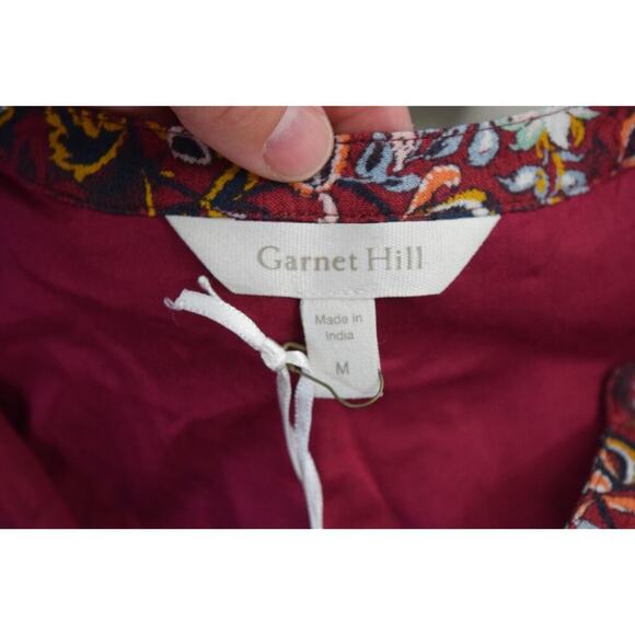 Garnet Hill Rivers Edge Crêpe Dress Red Floral Size Medium New Pockets - Picture 5 of 7